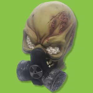 Full Face Latex Gas Mask Skull Alien Head Gasmask Halloween Costume Horr…